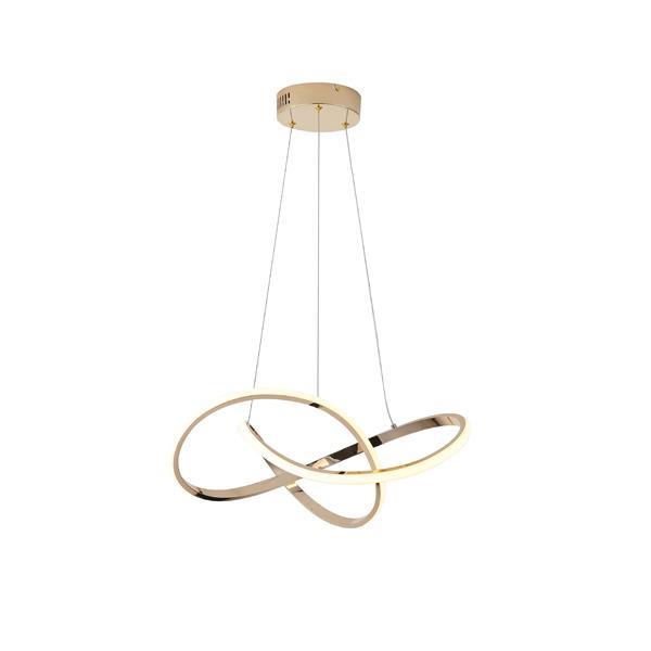 Φωτιστικο κρεμαστο αλουμινιο στρογγυλο led 30w 2000lm 3000k φ600x1200mm χρυσο Arte Illumina venus
