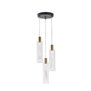 Φωτιστικο κρεμαστο γυαλι 3φωτο led 21w 2500lm 3000k φ250x1630mm διαφανες Arte Illumina vial