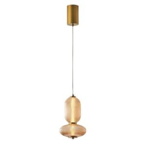 Φωτιστικο κρεμαστο γυαλι-μεταλλο led 10w 800lm 3000k 220x430x1450mm triac dimming μελι Arte Illumina verena