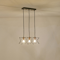 Φωτιστικο κρεμαστο μεταλλο 3φωτο 3xe27 max 15w 517x175x1240mm μαυρο Arte Illumina brawck