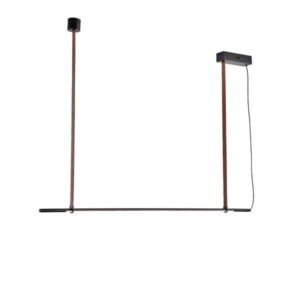Φωτιστικο κρεμαστο μεταλλο-δερμα led 25w 1750lm 3000k 1400x60x1200mm μαυρο Arte Illumina linea