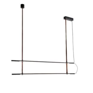 Φωτιστικο κρεμαστο μεταλλο-δερμα led 45w 3150lm 3000k 1400x60x1200mm μαυρο Arte Illumina linea