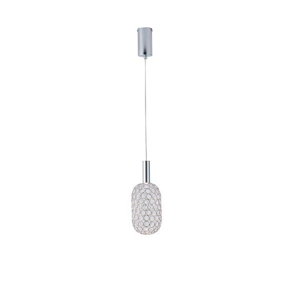 Φωτιστικο κρεμαστο μεταλλο μονοφωτο led 6.3w 648lm 3000k φ130x1588mm ασημι Arte Illumina perforato