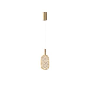 Φωτιστικο κρεμαστο μεταλλο μονοφωτο led 6.3w 648lm 3000k φ130x1588mm χρυσο Arte Illumina perforato