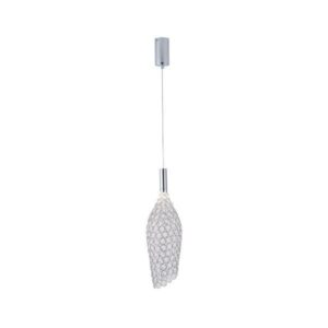 Φωτιστικο κρεμαστο μεταλλο μονοφωτο led 6.3w 648lm 3000k φ146x1774mm ασημι Arte Illumina perforato