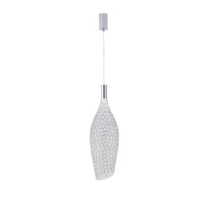 Φωτιστικο κρεμαστο μεταλλο μονοφωτο led 7.6w 780lm 3000k φ200x1960mm ασημι Arte Illumina perforato