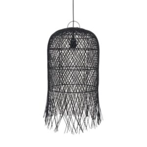 Φωτιστικο κρεμαστο μονοφωτο ε27 max 60w Ø33x210mm rattan μαυρο Arte Illumina kai