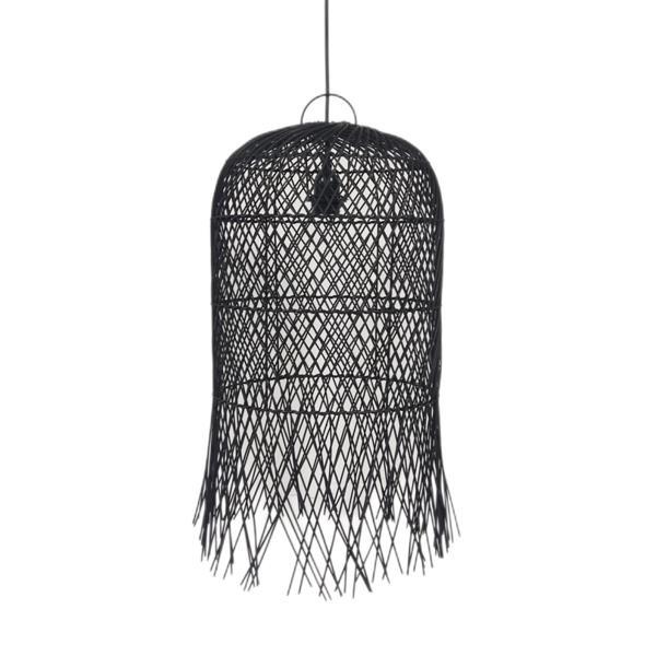 Φωτιστικο κρεμαστο μονοφωτο ε27 max 60w Ø33x210mm rattan μαυρο Arte Illumina kai