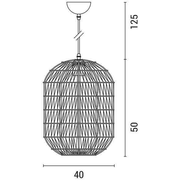 Φωτιστικο κρεμαστο μονοφωτο ε27 max40w φ40x49cm σχοινι λευκο Arte Illumina vento