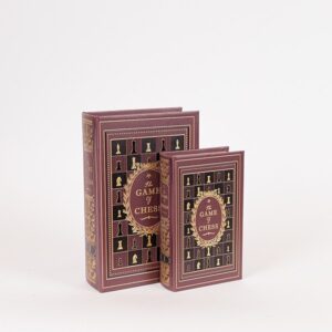 S/2 ΚΟΥΤΙΑ ΒΙΒΛΙΑ GAME OF CHESS ΞΥΛΙΝΟ ΚΑΦΕ 27x18x7cm / 21x13x5cm