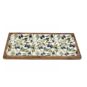 Πιατέλα  mango enamel OLIVE 40x19cm 014.KG3819