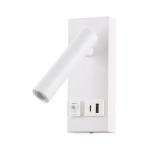 Απλικα κρεβατιου αναγνωσης με usb type c αλουμινιο-μεταλλικο led 2w 140lm 3000k 150x60x145mm 100-240ac ασπρη Arte Illumina charge