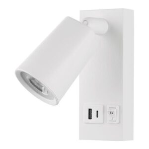 Απλικα κρεβατιου αναγνωσης με usb type c μεταλλο-πλαστικο led 5w 450lm 3000k 155x63x150mm ασπρη Arte Illumina c-lux