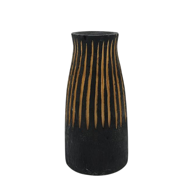 Βάζο Ξύλινο Μαύρο-Καφέ 13x28cm | 819-00407 – Χειροποίητης Αισθητικής Ethnic Deco - Box In Θεσσαλονίκη - 25ης Μαρτίου 111