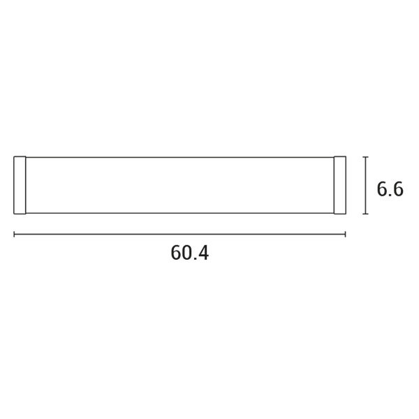 Φωτιστικο μπανιου αλουμινιο-πλαστικο led 16w 1350lm 4000k 604x75x66 ip44 ασημι ματ Arte Illumina iron