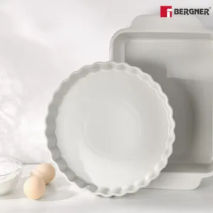 BERGNER LINES ΤΑΡΤΙΕΡΑ ΓΚΡΙ Ø32×4εκ. ΠΥΡΑΝΤΟΧΟ STONEWARE-Box in Thessaloniki