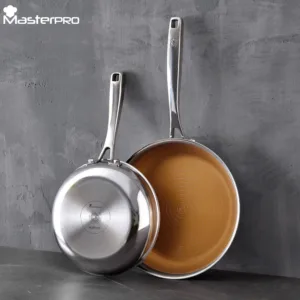 MASTERPRO GIRO GOLD ΤΗΓΑΝΙ ΕΠΑΓΩΓΙΚΟ Ø28×4.7cm ΑΝΟΞΕΙΔΩΤΟ 18/10 (ΚΟΥΤΙ)-Box in Thessaloniki