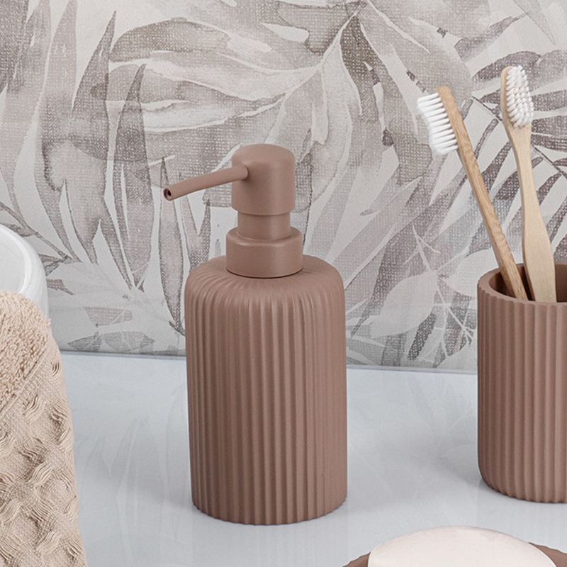 Dispenser Μπάνιου 230ml Stripes Cappuccino | Κομψό & Ανθεκτικό Αξεσουάρ Μπάνιου | 06.62103166 - Box In Θεσσαλονίκη - 25ης Μαρτίου 111