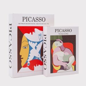 S/2 ΚΟΥΤΙΑ ΒΙΒΛΙΑ PICASSO ΞΥΛΙΝΑ ΛΕΥΚΟ - ΚΟΚΚΙΝΟ - ΜΑΥΡΟ 34x25x7cm / 27x20x5.5cm