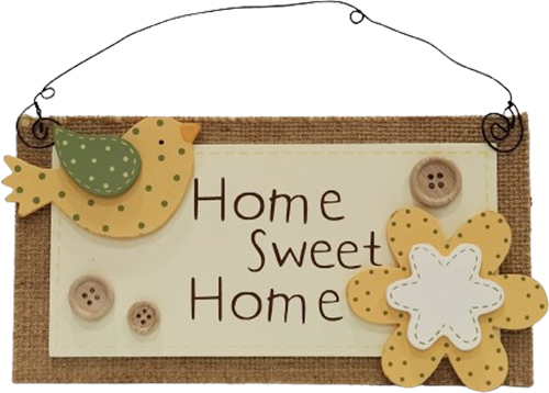 Ξύλινο Διακοσμητικό τοίχου "Home Sweet Home" σε κίτρινο χρώμα 21