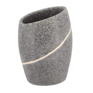 Ποτήρι μπάνιου polyresin/stone effect/γκρι 7.2x6.5x9