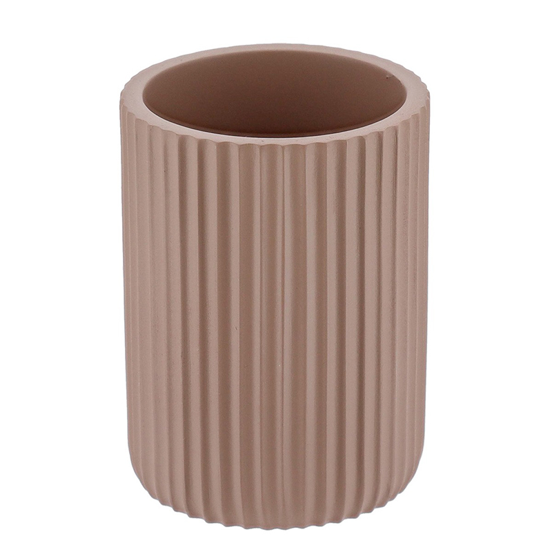 Ποτηροθήκη Μπάνιου Stripes Cappuccino Φ7x9.5cm | Κομψό Αξεσουάρ Μπάνιου | 06.61103166 - Box In Θεσσαλονίκη - 25ης Μαρτίου 111