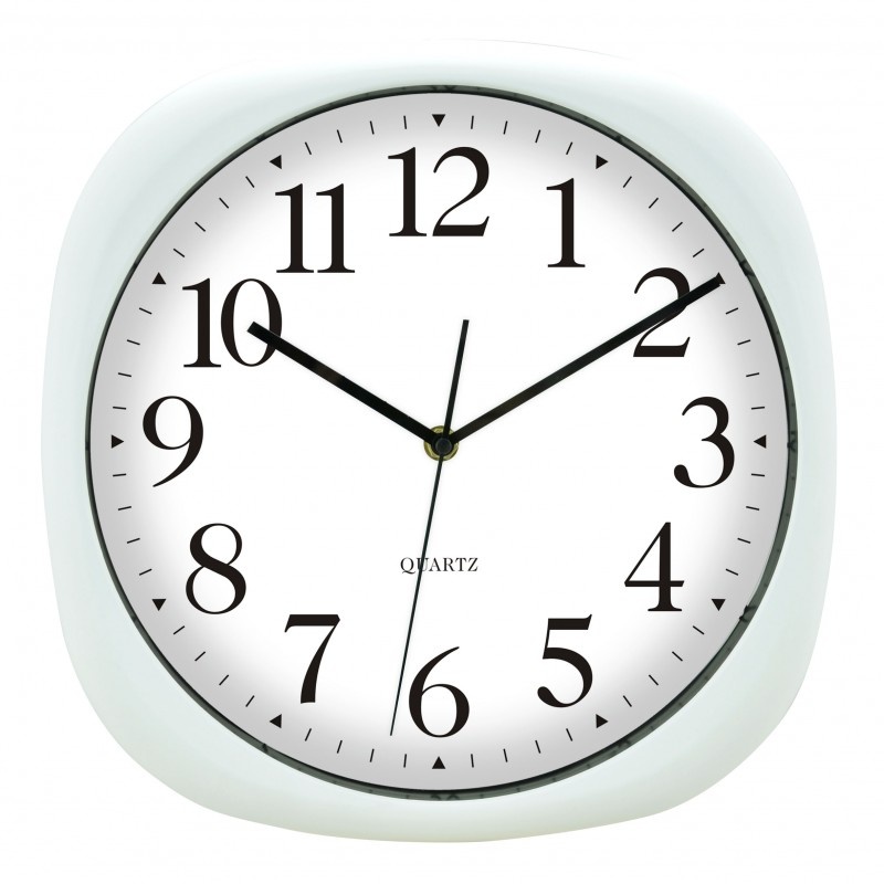 Ρολόι Τοίχου Quartz Λευκό Minimal Σχεδιασμός 30cm | Modern White Clock | EG6934-WHITE - Box In Θεσσαλονίκη - 25ης Μαρτίου 111