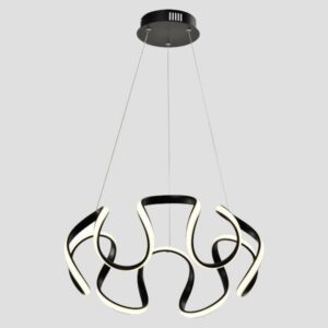 Φωτιστικο κρεμαστο αλουμινιο στρογγυλο led 60w 3200lm 3cct(3000-4000-6000k) φ520x1200mm 100-277v μαυρο Arte Illumina loop