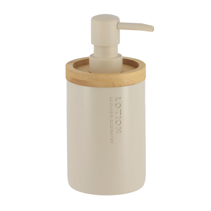 Dispenser polyresin μπεζ με bamboo | 06.62101161 - Box In Θεσσαλονίκη - 25ης Μαρτίου 111
