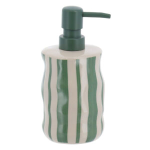 Dispenser Κρεμοσάπουνου Stoneware "Green Stripes" 350ml 8.1x18.5cm | 06.62192144 - Box In Θεσσαλονίκη - 25ης Μαρτίου 111