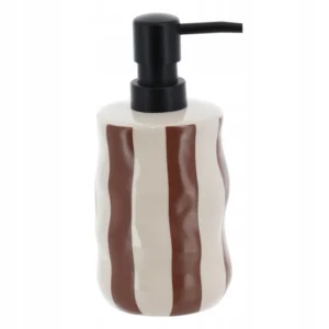 Dispenser Κρεμοσάπουνου Stoneware "Mocha Stripes" 350ml 8.1x18.5cm | 06.62192164 - Box In Θεσσαλονίκη - 25ης Μαρτίου 111