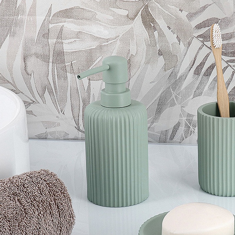 Dispenser Μπάνιου 230ml Stripes Verde Eucalipto | Κομψό & Ανθεκτικό Αξεσουάρ Μπάνιου | 06.62103146 - Box In Θεσσαλονίκη - 25ης Μαρτίου 111