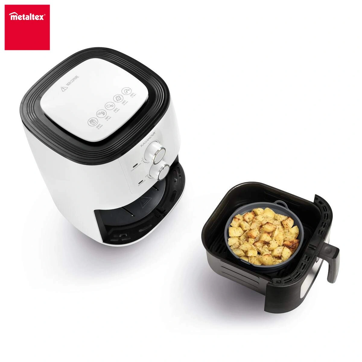 Metaltex Καλάθι Σιλικόνης Air Fryer Πτυσσόμενο Ø20x5cm | Αντικολλητικό & Ανθεκτικό | 034.222194 - Box In Θεσσαλονίκη - 25ης Μαρτίου 111