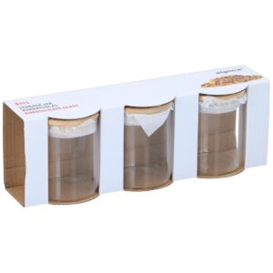Βάζα αποθήκευσης γυάλινα κυλινδρικά σετ 3pcs/9