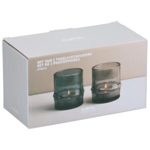 Κηροπήγια γυάλινα set2 16 x 8 cm 03.39758