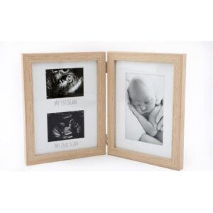 Κορνίζα "SCAN/NEWBORN"ξύλινη διπλή 35x22
