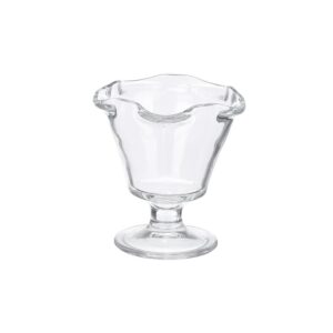 Μπωλ παγωτού γυάλ.wavy με πόδι 240ml/10