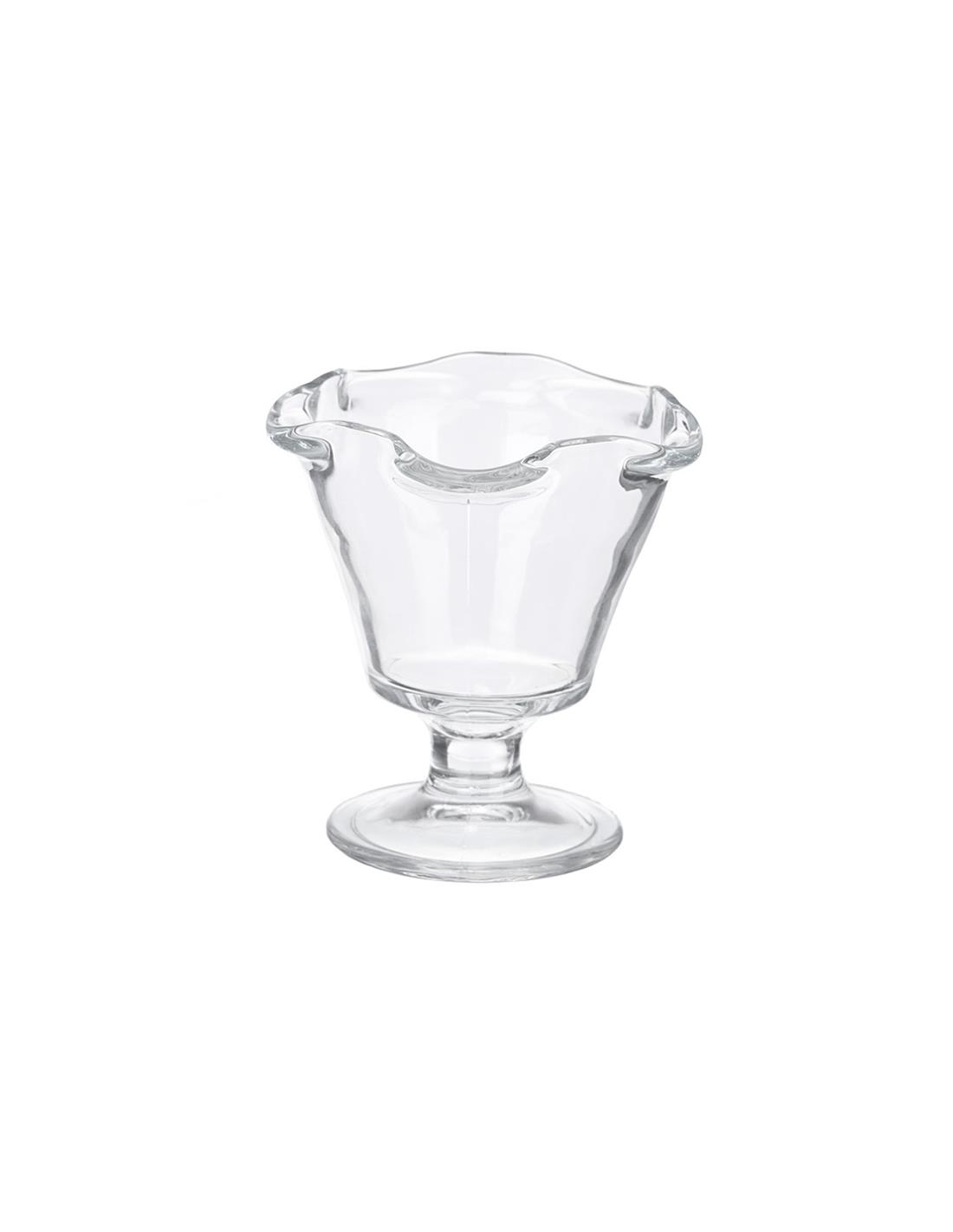 Μπωλ παγωτού γυάλ.wavy με πόδι 240ml/10