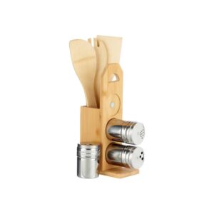 Θήκη bamboo μαγνητ.κουτάλες&βάζα μπαχαρικών σετ7pcs 15x7