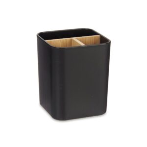 Θήκη κουζίνας μαύρη/bamboo χωρίσματα 9 x 9 x 11 cm 029.89417