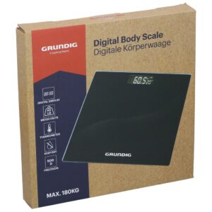 Ζυγαριά ηλεκτρονική 180kg μαύρη 28x28cm 03.42353