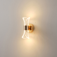Απλικα toixoy ακρυλικο led 8w 720lm 3000k 105x225mm γραμμες γαλλικο χρυσο Arte Illumina tela