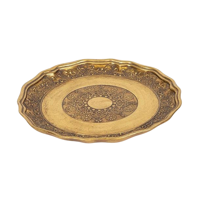 Δίσκος Πολυρεζίν Χρυσός 26x26x2.5cm | 752-16081 – Luxury Deco Tray για Σερβίρισμα & Styling - Box In Θεσσαλονίκη - 25ης Μαρτίου 111