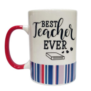 Κεραμική κούπα " Best Teacher ever " κόκκινο χερούλι και πολυτελές κουτί δώρου 360ml Etoile LM-661B - Box In Θεσσαλονίκη - 25ης Μαρτίου 111