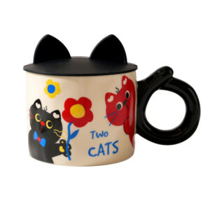 Κεραμική κούπα " Two Cats " με καπάκι απο σιλικόνη 350ml Etoile AB-130D - Box In Θεσσαλονίκη - 25ης Μαρτίου 111