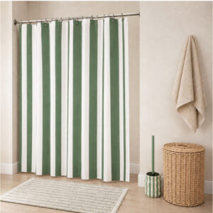 Κουρτίνα Μπάνιου Υφασμάτινη "Green Stripes" 180x200cm | 06.1200831 - Box In Θεσσαλονίκη - 25ης Μαρτίου 111