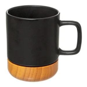 Κούπα Καφέ Κεραμική Μαύρη Ματ με Βάση Bamboo 43cl | 07.176952 - Box In Θεσσαλονίκη - 25ης Μαρτίου 111