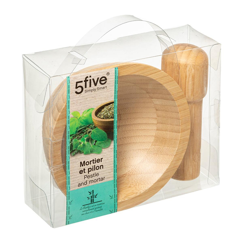 Ξύλινο Γουδί Κουζίνας από Bamboo 13.5x5cm με Γουδοχέρι | 07.120059 - Box In Θεσσαλονίκη - 25ης Μαρτίου 111