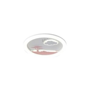 Πλαφονιερα μεταλλο-πλαστικο led 60w 6120lm 3cct(3000-4000-6000k) φ480x65mm λευκο-ροζ Arte Illumina alegre