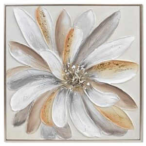 Πίνακας Σε Καμβά "Flowers" 62x62cm | Μοντέρνος Πίνακας με Ασημί Κάδρο | BD25B514AA-1A - Box In Θεσσαλονίκη - 25ης Μαρτίου 111